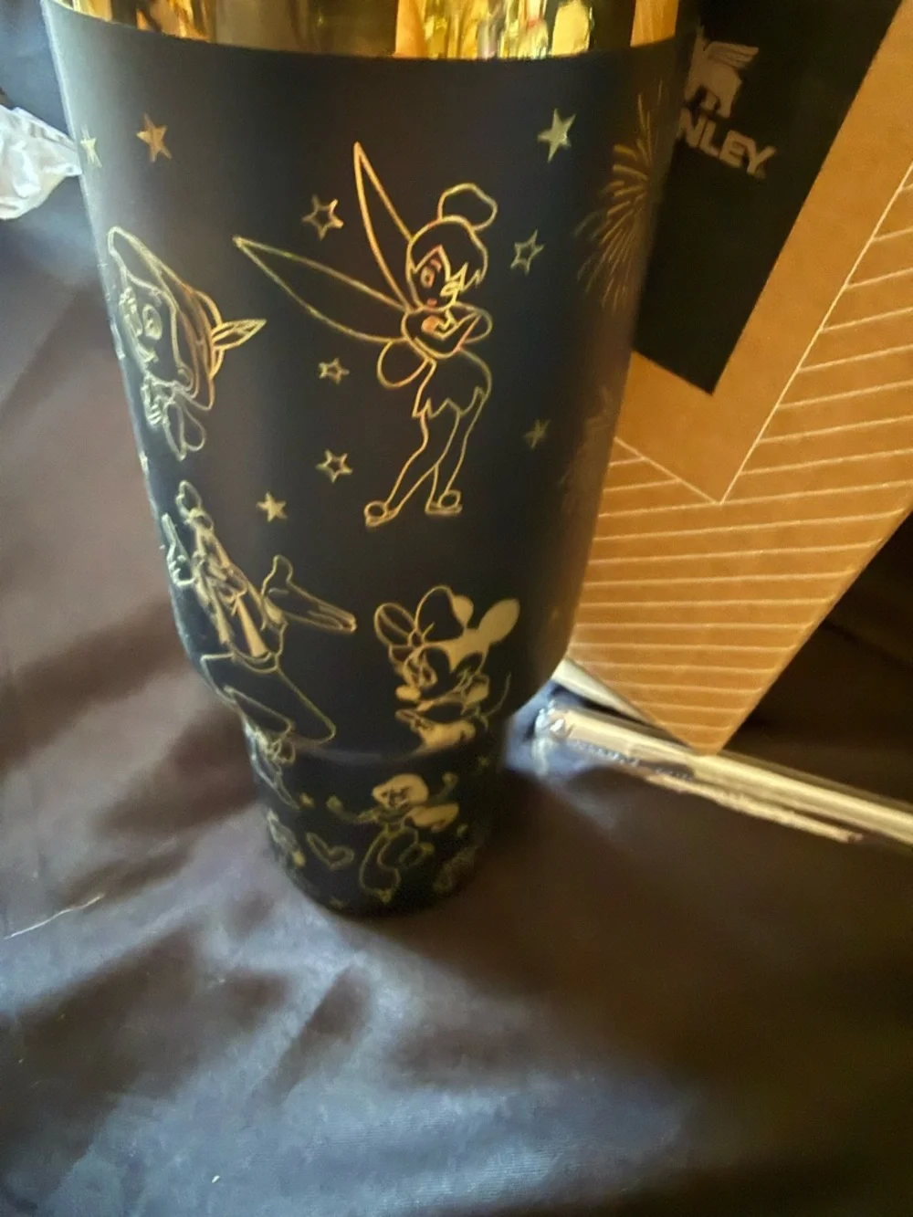 New Stanley 40oz Black & Gold Laser Engraved Disney Castle Stainless Tumbler - Picture 12 of 13